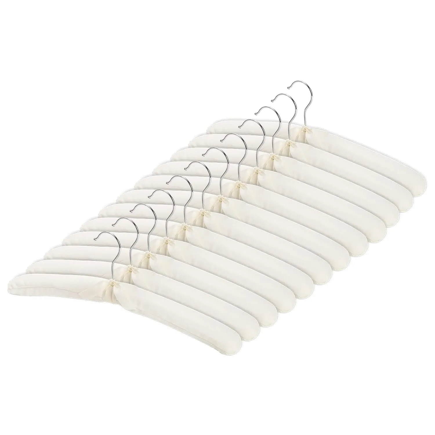 12 Pack Fabric Padded Hangers, Foam Padded Clothing Hangers, Wedding Dress Hange