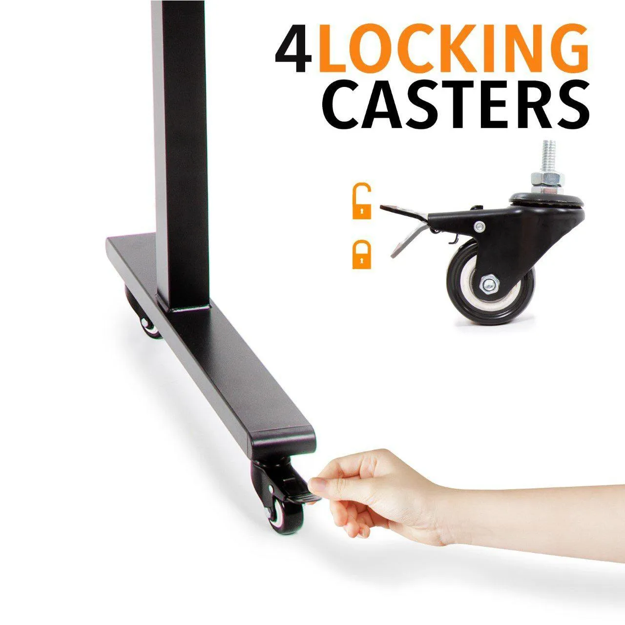 4-Pack Attachable Desk Wheels | Locking Casters for Tranzendesk Standing Desks
