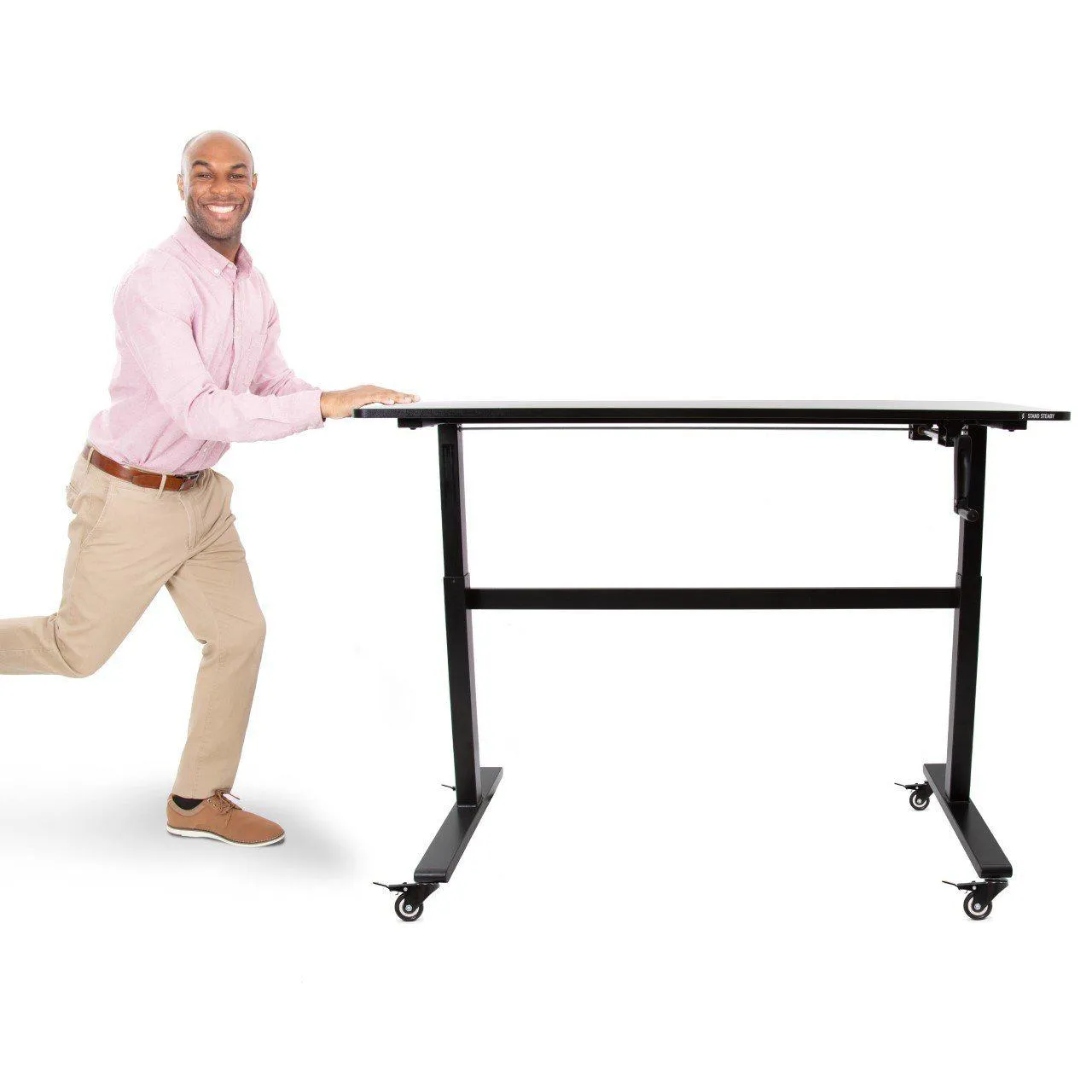 4-Pack Attachable Desk Wheels | Locking Casters for Tranzendesk Standing Desks