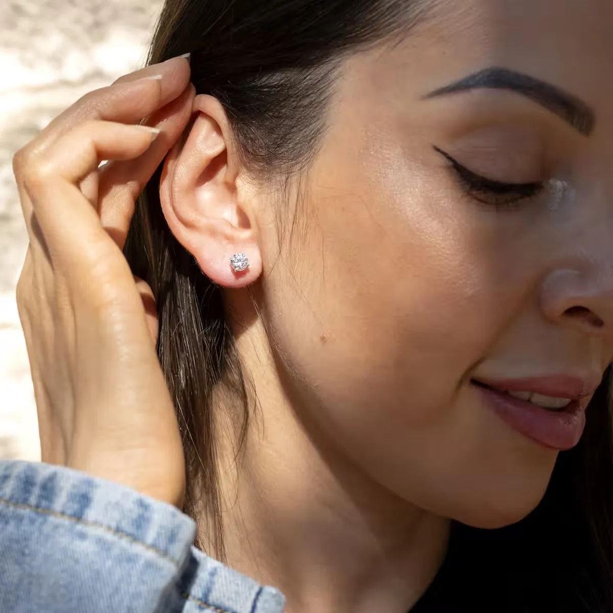 9K Gold Lab Grown Diamond Classic Stud Earrings