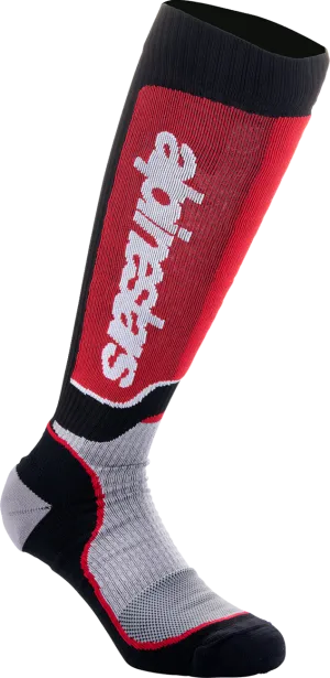 ALPINESTARS MX Plus Socks - Black/Red/Gray - Large 4702324-1215-L