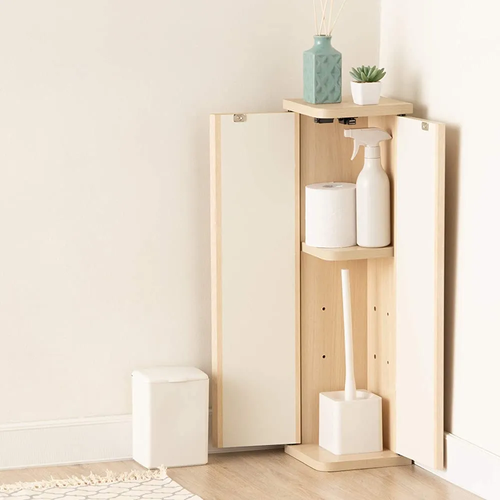 Asahi Wood Processing LFM-7020ST-WH Storage Container, L-forme, Corner Storage, Width 7.5 inches (19 cm), Depth 7.5 inches (19 cm), Height 27.6 inches (70 cm), White, Finished Product