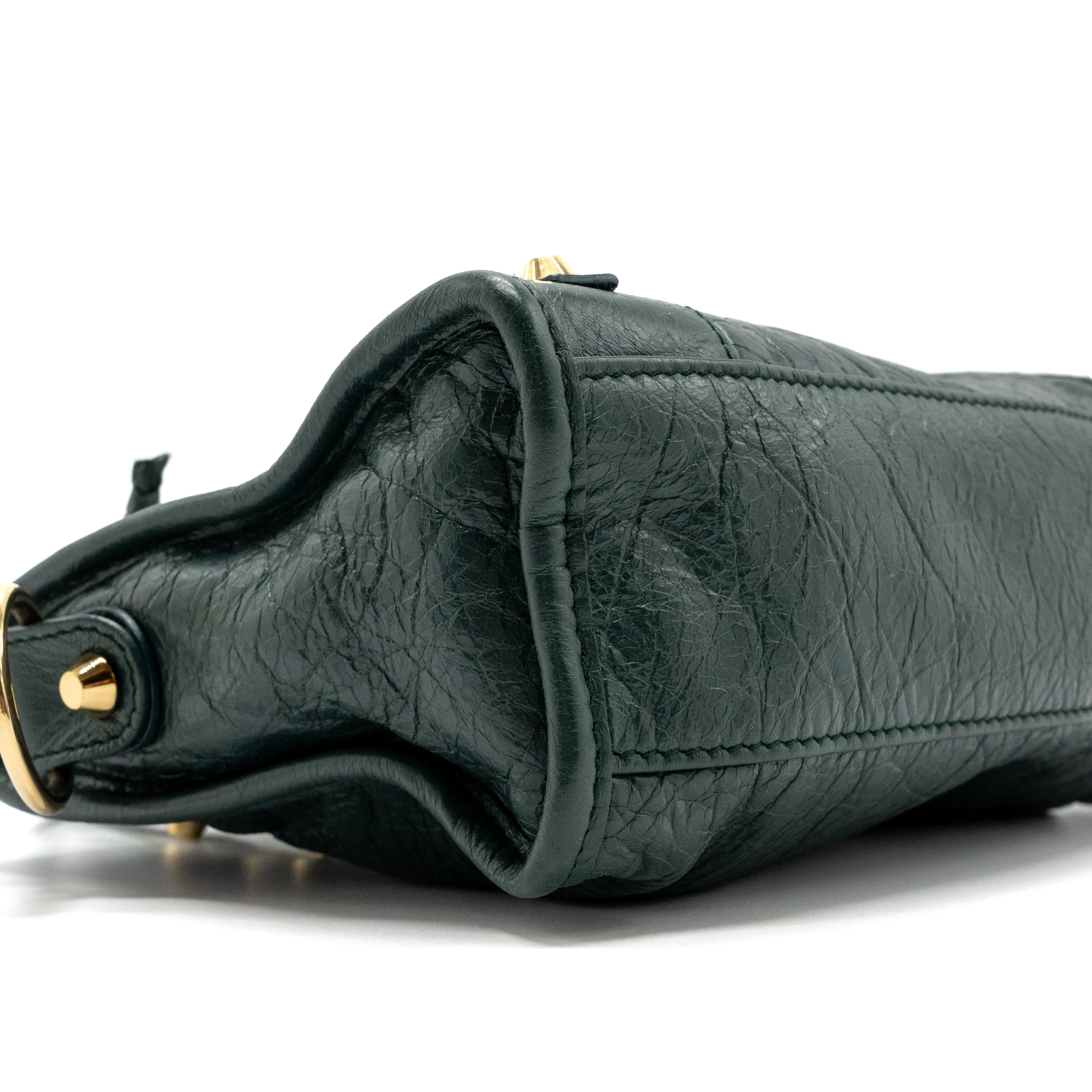 Balenciaga Mini City Bag Dark Green GHW