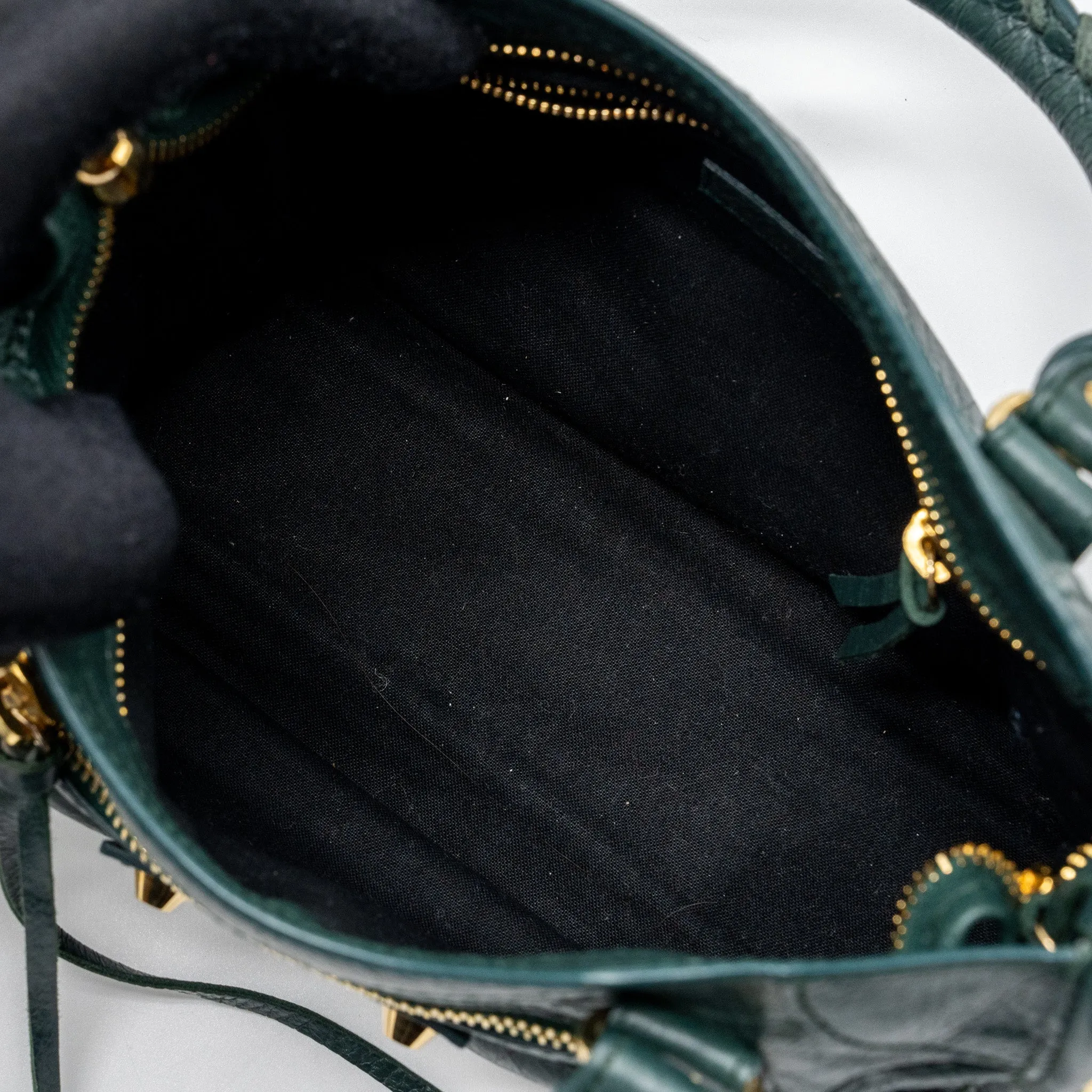 Balenciaga Mini City Bag Dark Green GHW