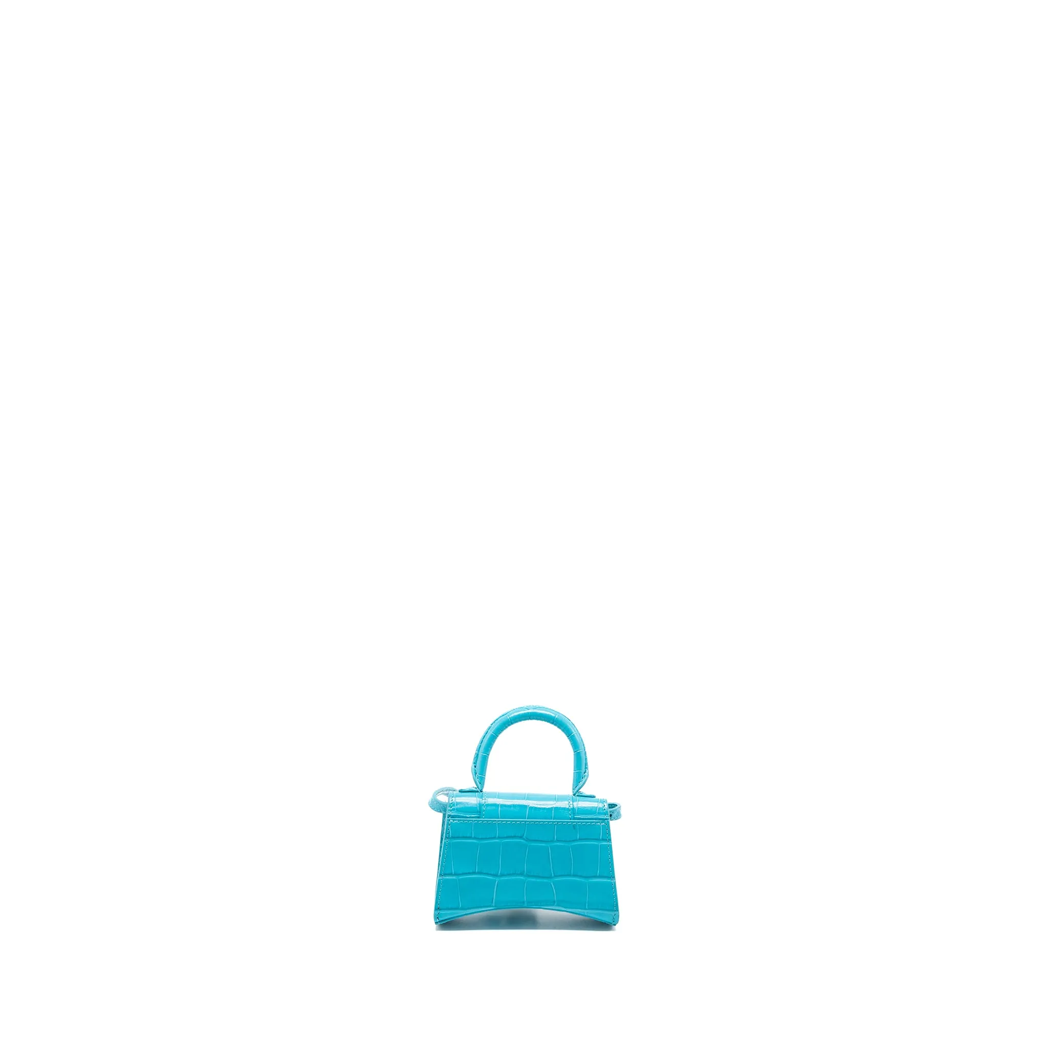 Balenciaga Mini Hourglass embossed calfskin blue SHW
