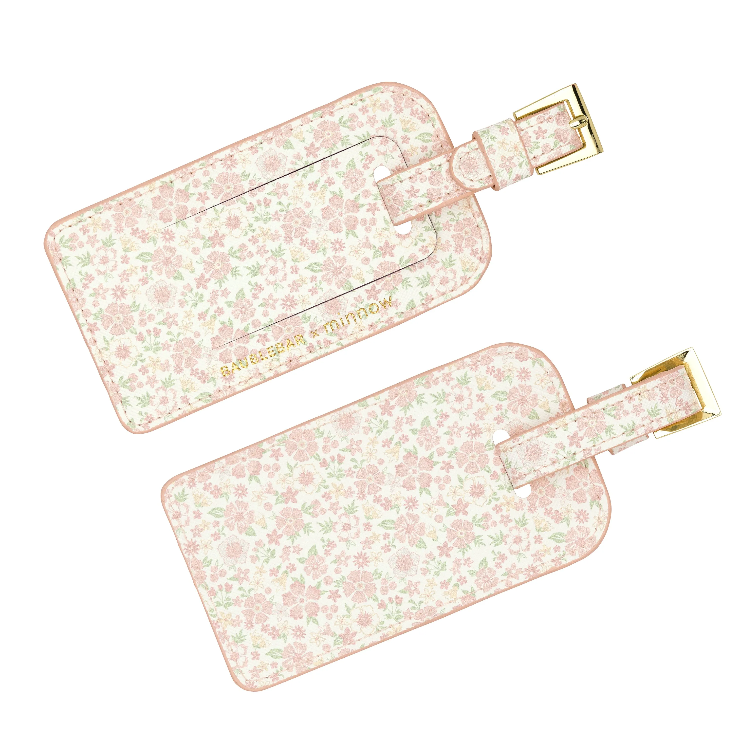 baublebar x minnow antique floral luggage tag