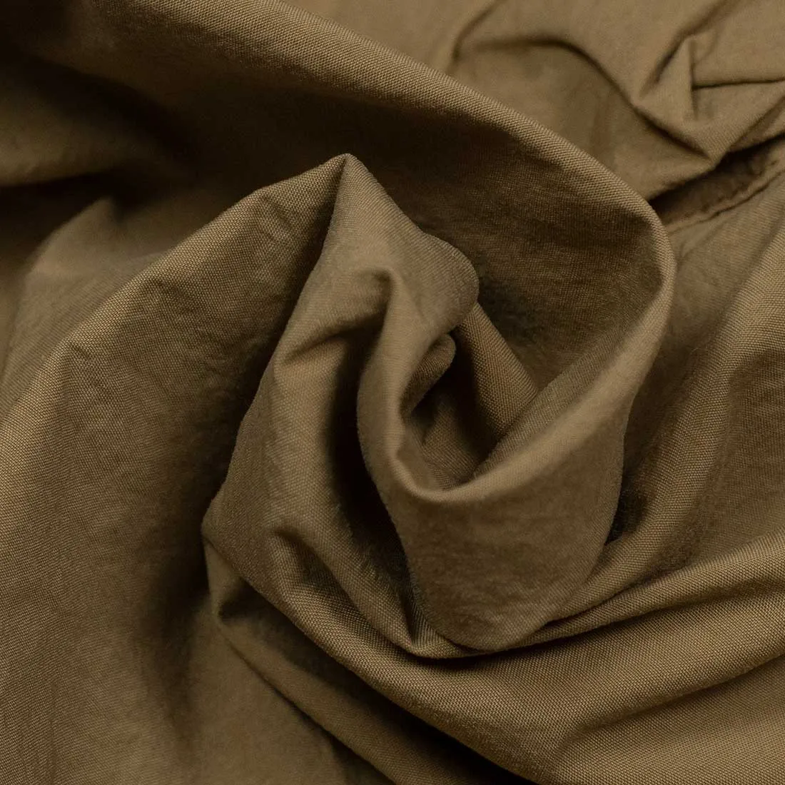 Beige nylon water resistant utility shirt jacket