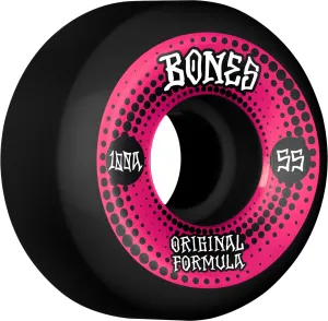 Bones OG Formula Originals V5 Sidecut 55mm 100a Wheels - Black/Pink (Set of 4)