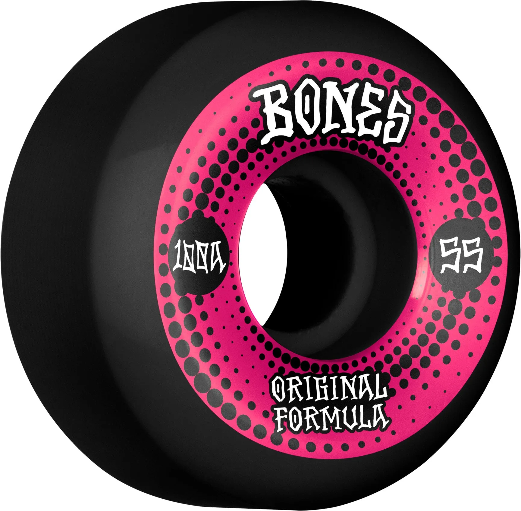 Bones OG Formula Originals V5 Sidecut 55mm 100a Wheels - Black/Pink (Set of 4)