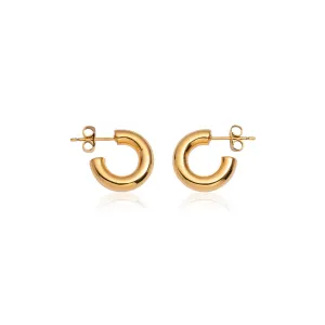 Chunky Huggie Hoop Earrings (Gold)