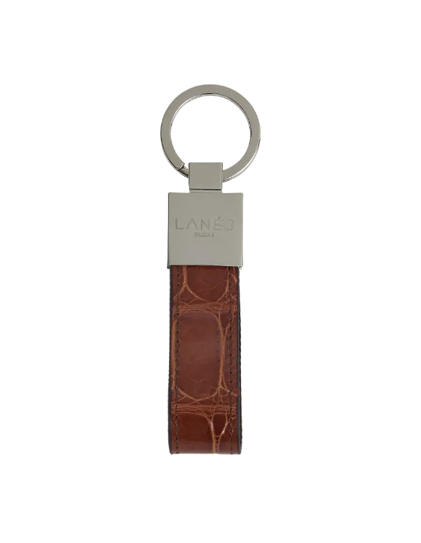 Cinnamon Brown Crocodile Signature Keychain