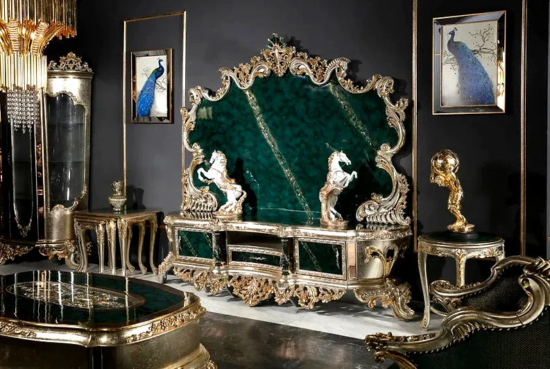 Classic And Royal European Style Hand Carving TV Unit