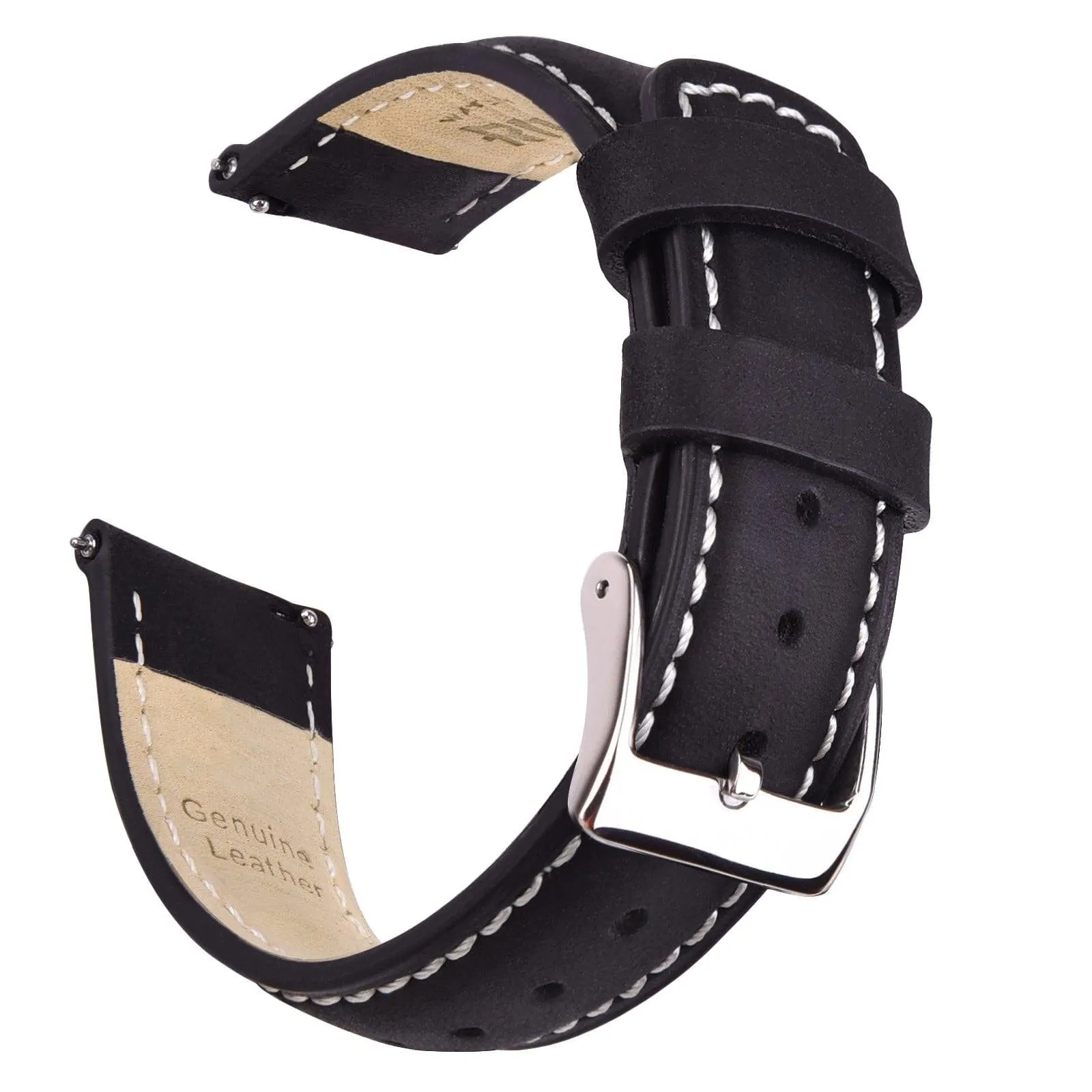Classic Leather Watch Band For Samsung Galaxy Watch 4,Active 2 -20mm