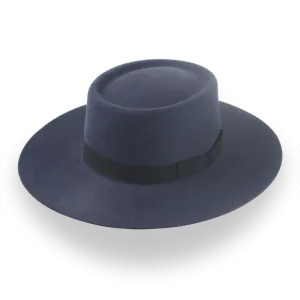 Dark Grey Luxury Western Flat Bill Hat in Vaquero Style | The Mesa