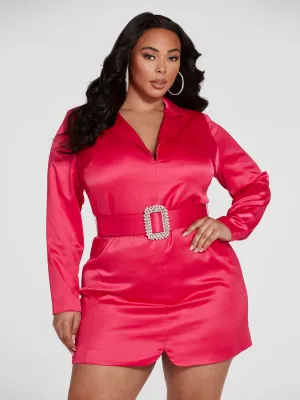 Fashion To Figure - Janelle Belted Satin Dress