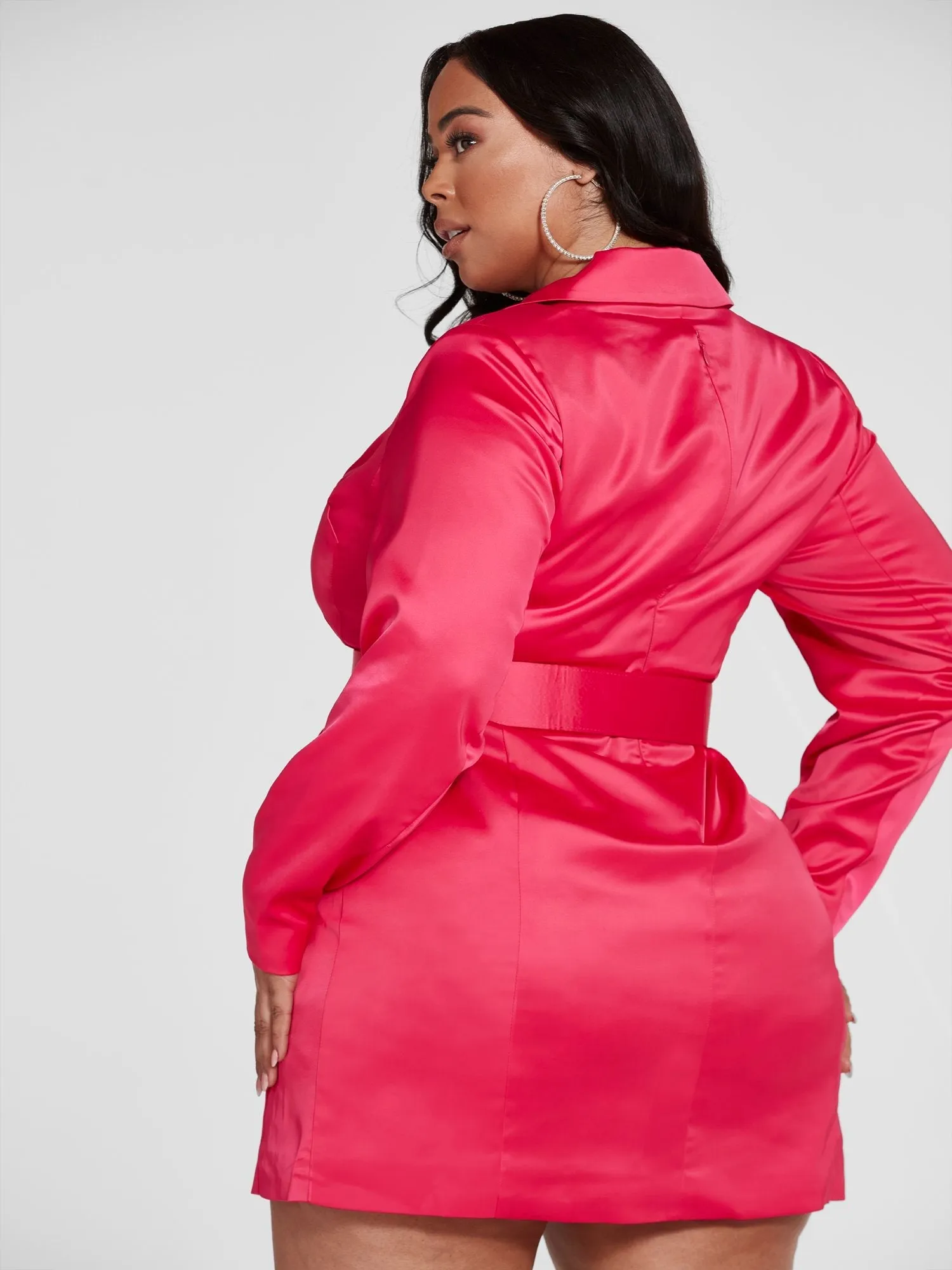 Fashion To Figure - Janelle Belted Satin Dress