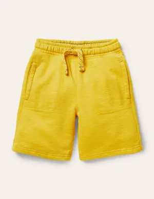 Garment-dyed Sweatshorts-Daffodil Yellow