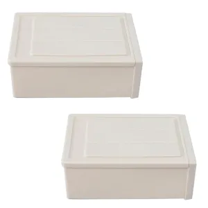 Kuber Industries Large Drawer/Cabinet Box|Plastic Desk Orgnizer|Storage Organizer For Cosmetic, Stationery,Small Items|Pack of 2|Pink|