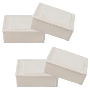 Kuber Industries Large Drawer/Cabinet Box|Plastic Desk Orgnizer|Storage Organizer For Cosmetic, Stationery,Small Items|Pack of 4|Pink|
