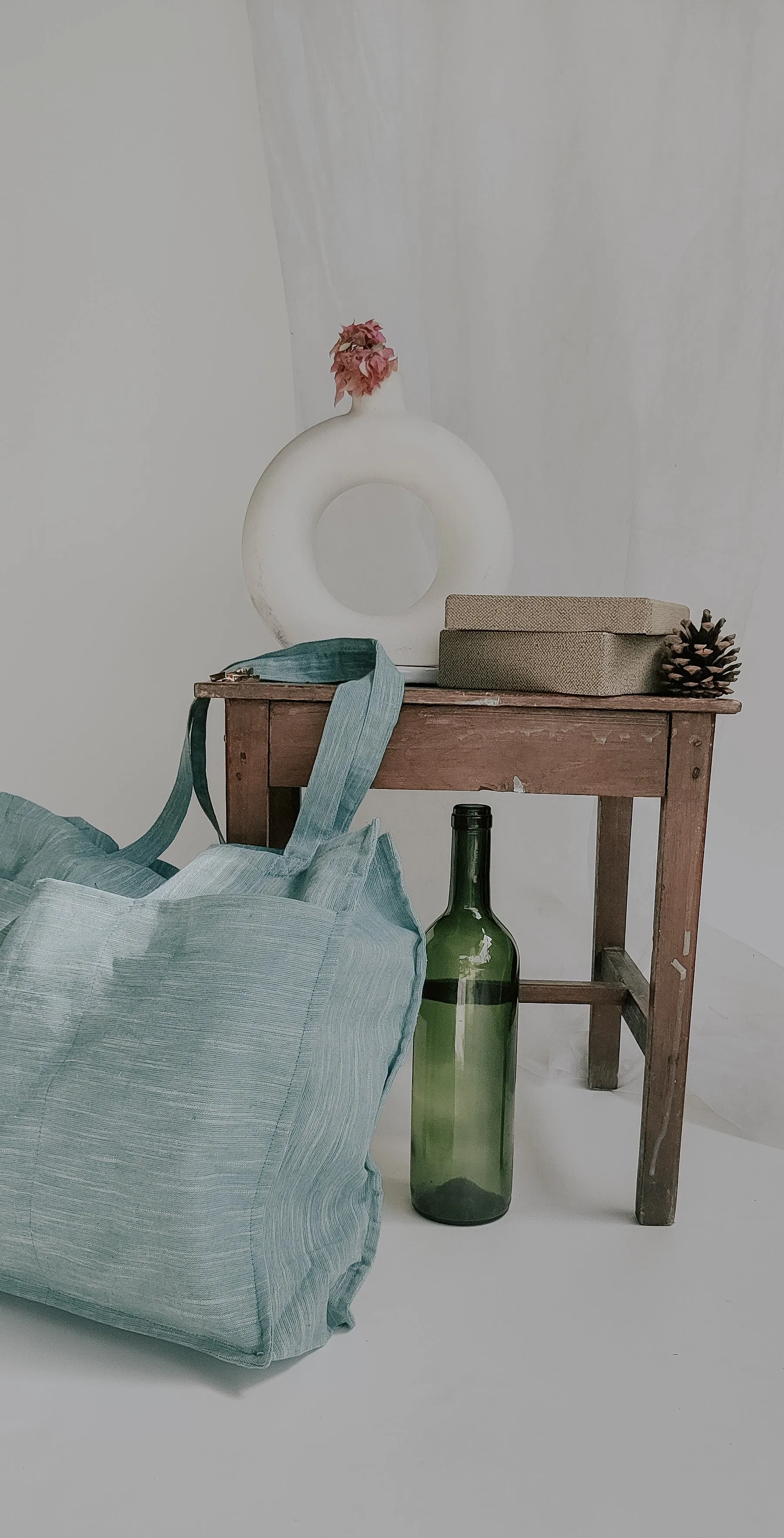 Linen Tote Bag Green