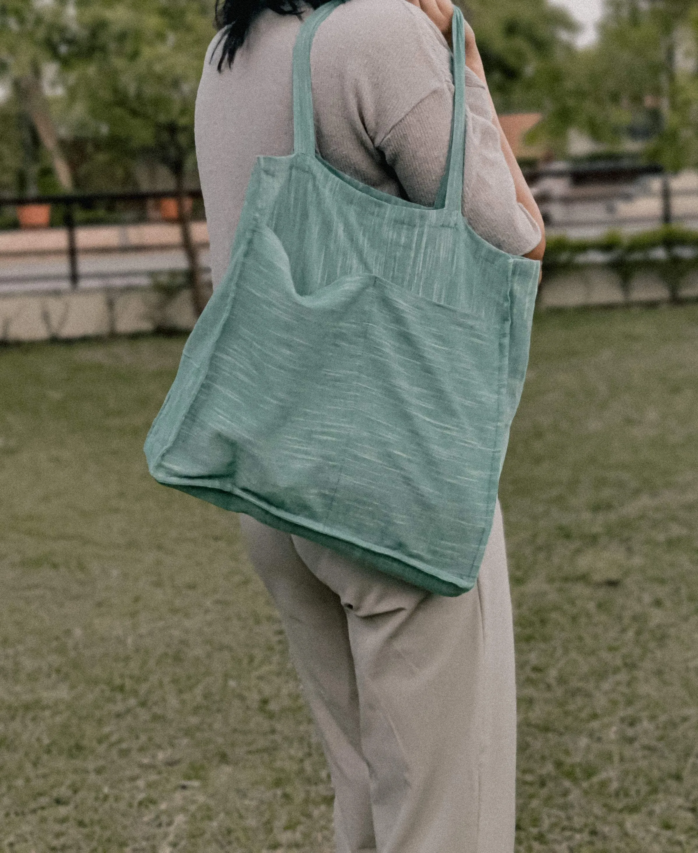 Linen Tote Bag Green