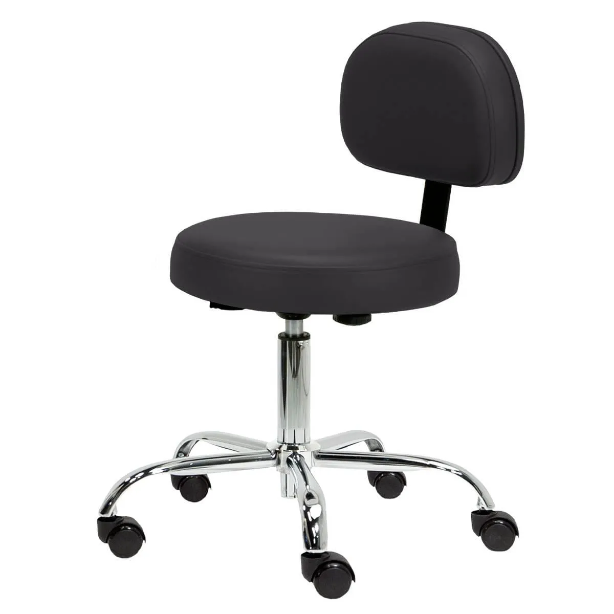 Pneumatic Rolling Massage/Tattoo Stool with backrest