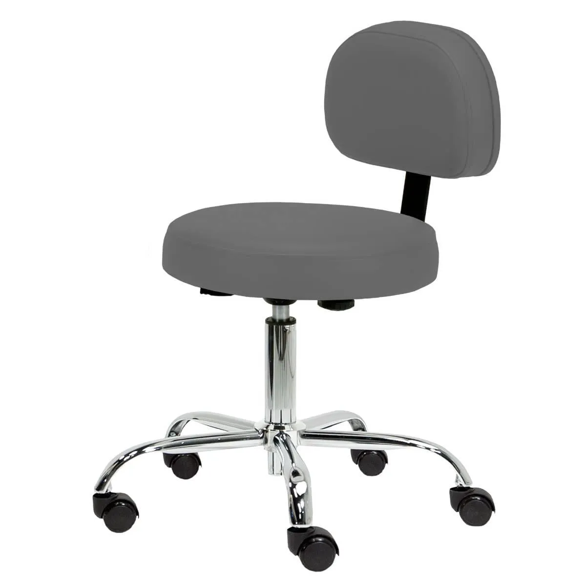 Pneumatic Rolling Massage/Tattoo Stool with backrest