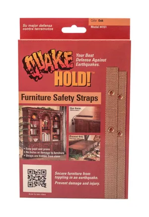 Quake Hold Ready America Nylon Self Adhesive Furniture Strap Oak Assorted 1 in. W X 15 in. L 1 pk