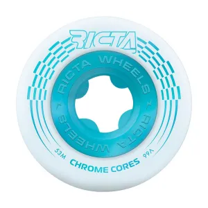 Ricta - Chrome Core White/Teal 53MM 99A Skateboard Wheels
