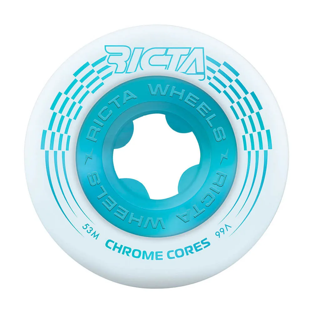 Ricta - Chrome Core White/Teal 53MM 99A Skateboard Wheels