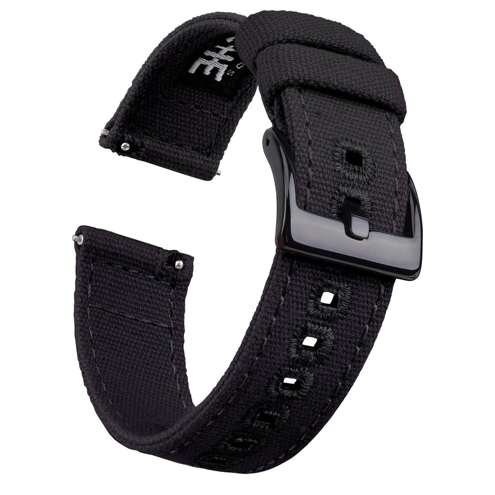 Ritche Black Canvas Quick Release Black Buckle