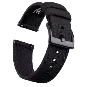 Ritche Black Canvas Quick Release Black Buckle