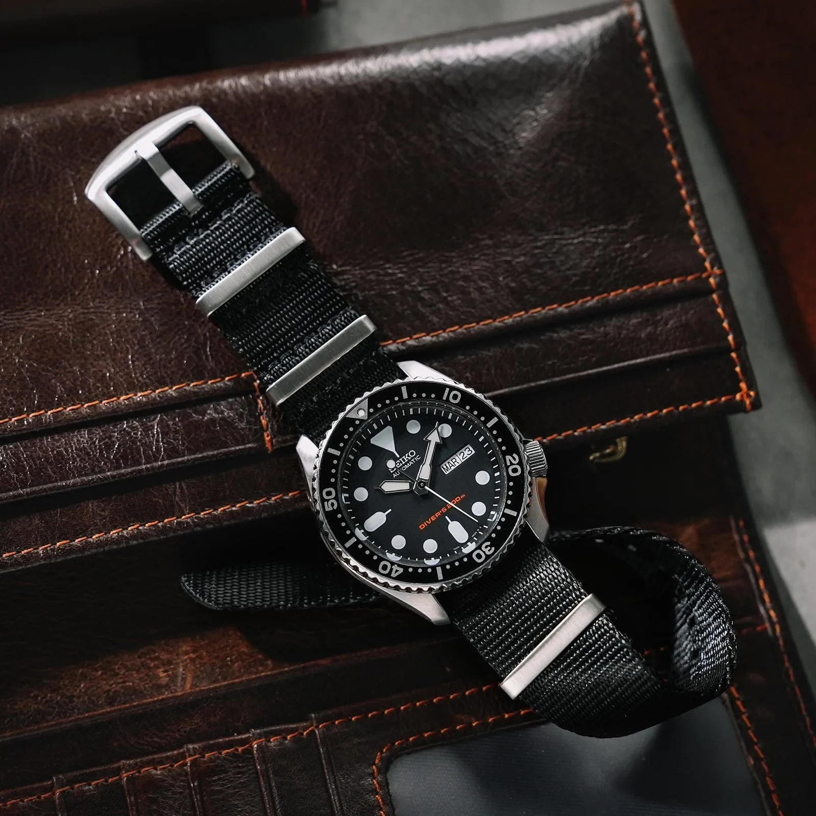 Ritche Black Nylon Watch Band Strap