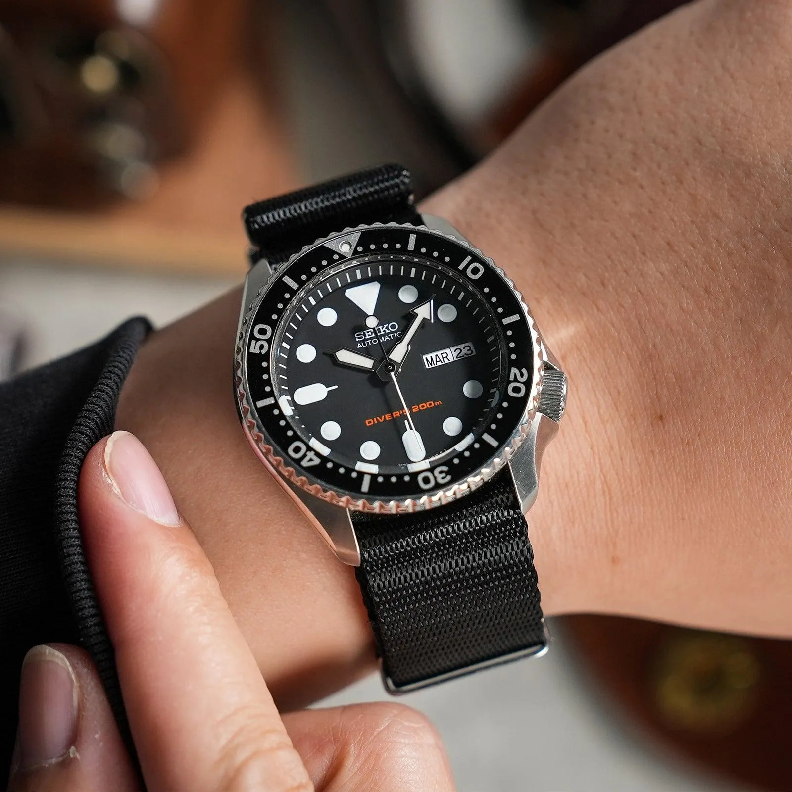 Ritche Black Nylon Watch Band Strap