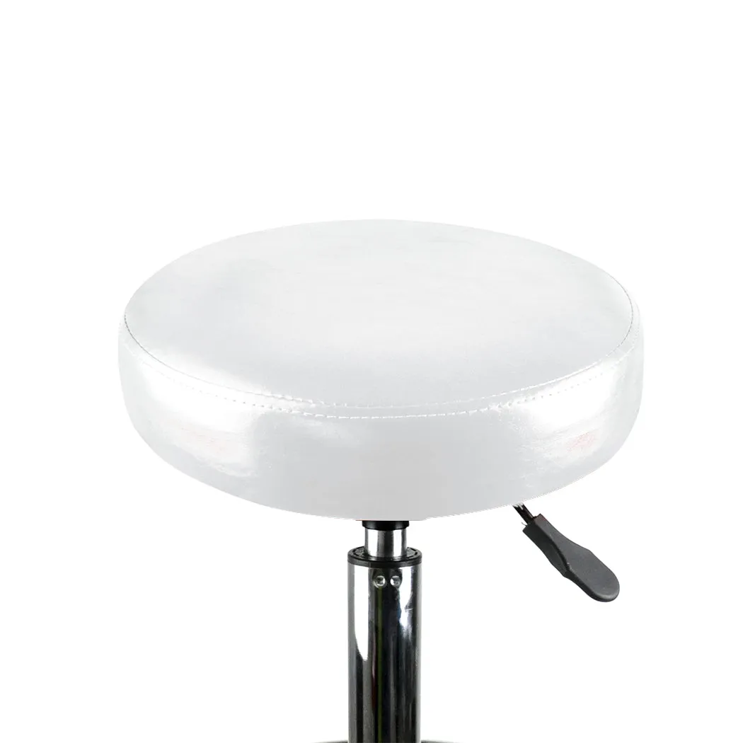 Set of 2 Swivel Salon Barstool Hairdressing Stool Barber Chair Equipment Beauty White