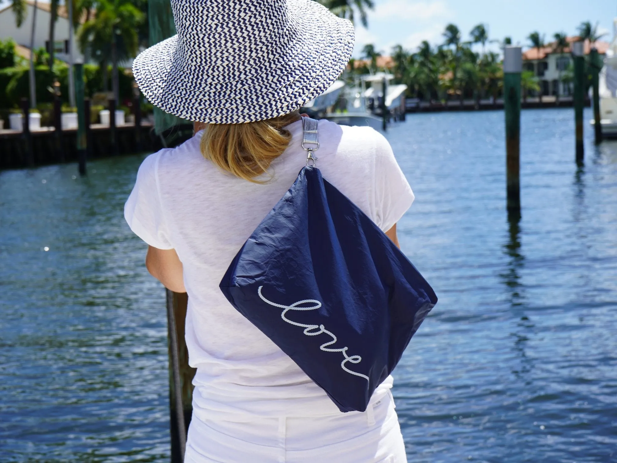 Set of Two - Organizational Packs - Nautical Rope Love in Matte Navy and White