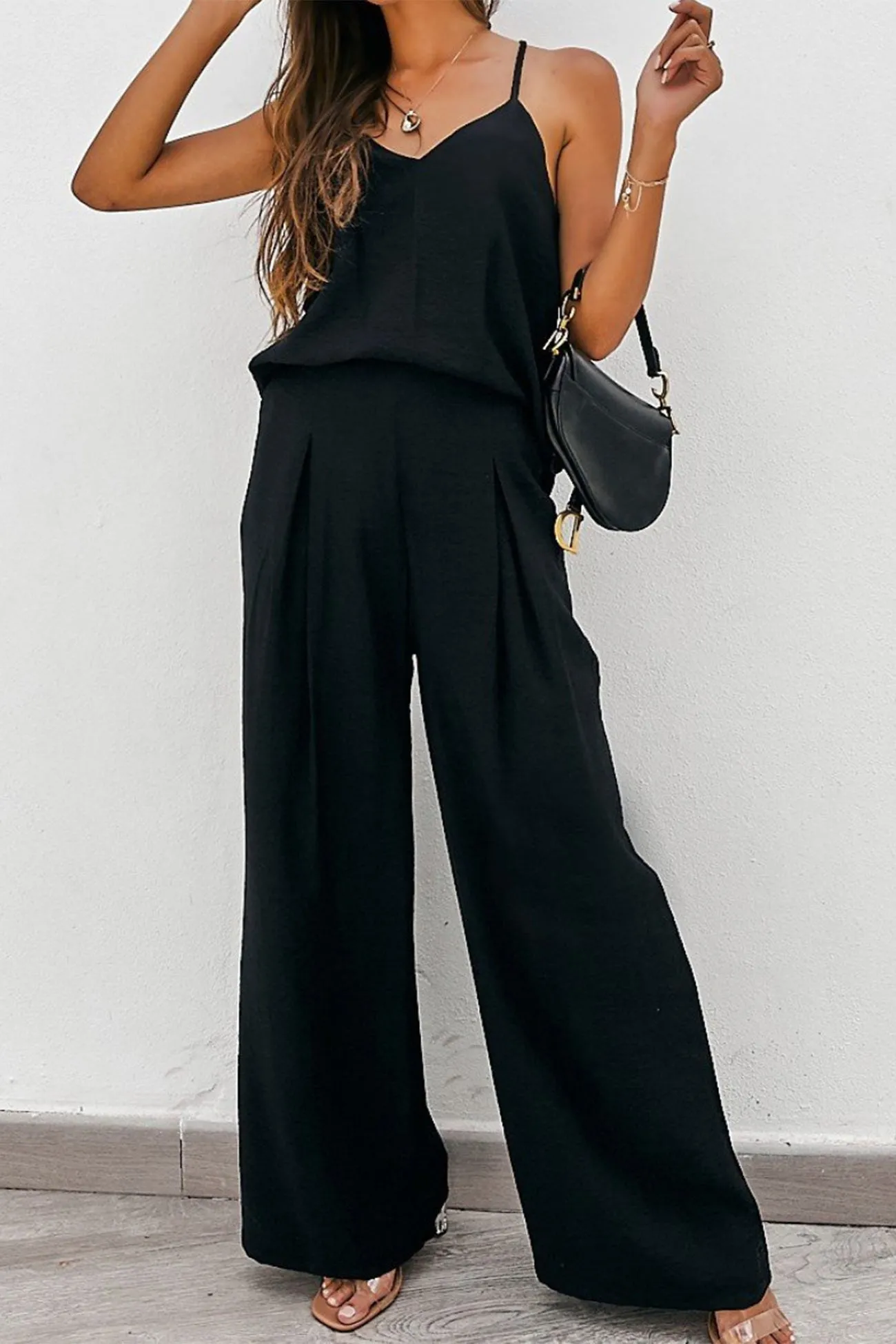 Spaghetti Straps Tops & Loose Pants