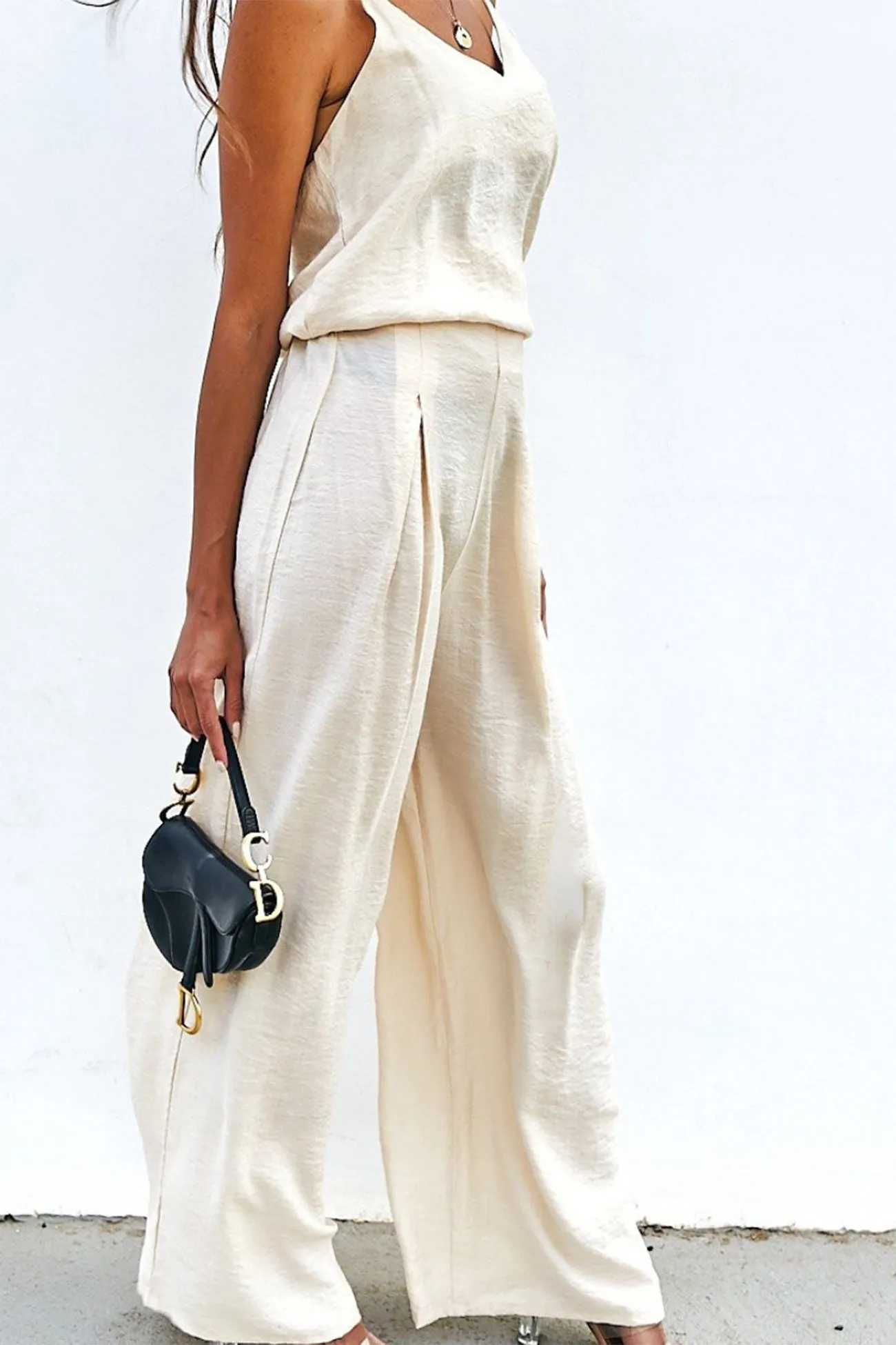 Spaghetti Straps Tops & Loose Pants