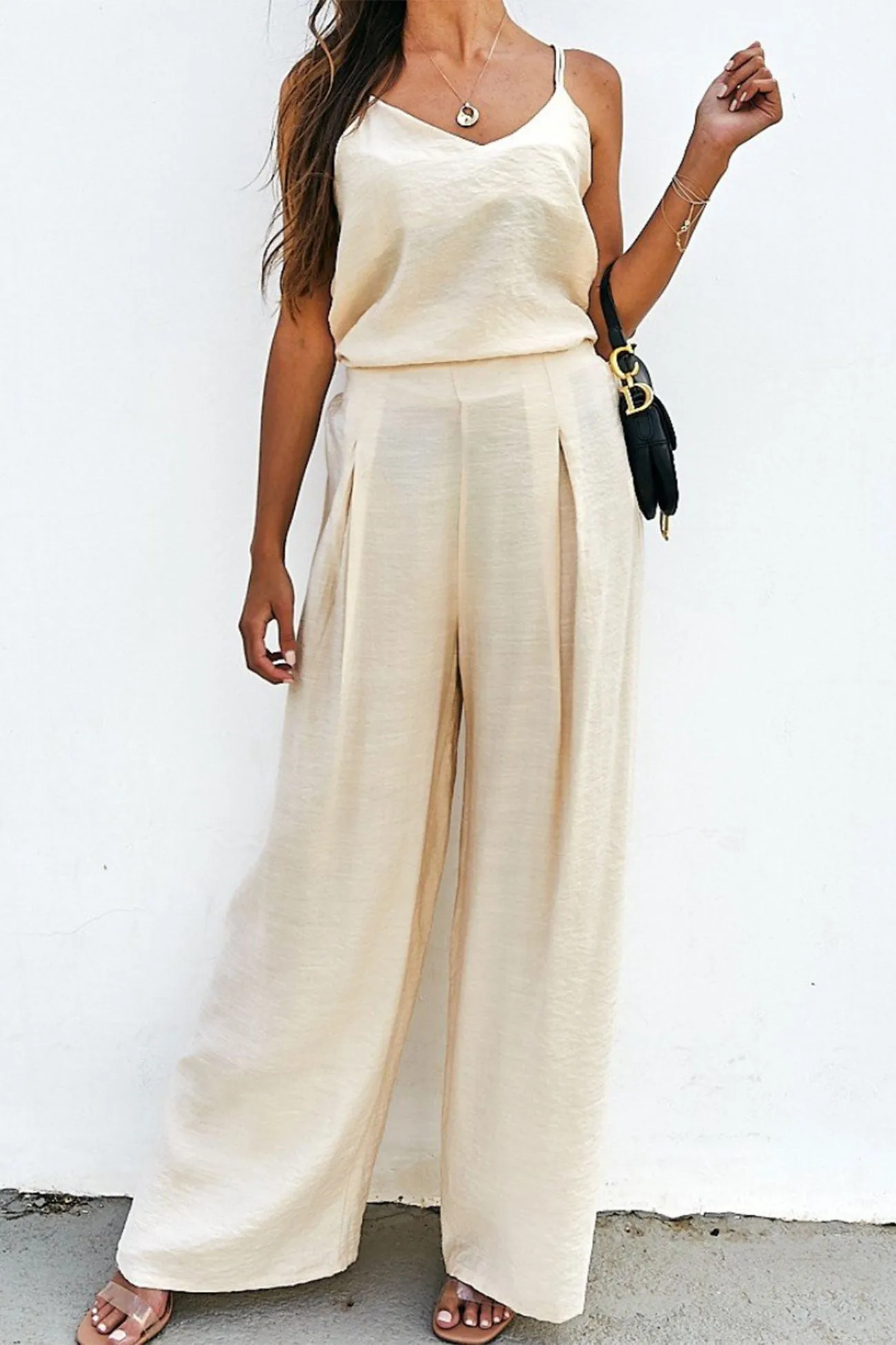 Spaghetti Straps Tops & Loose Pants