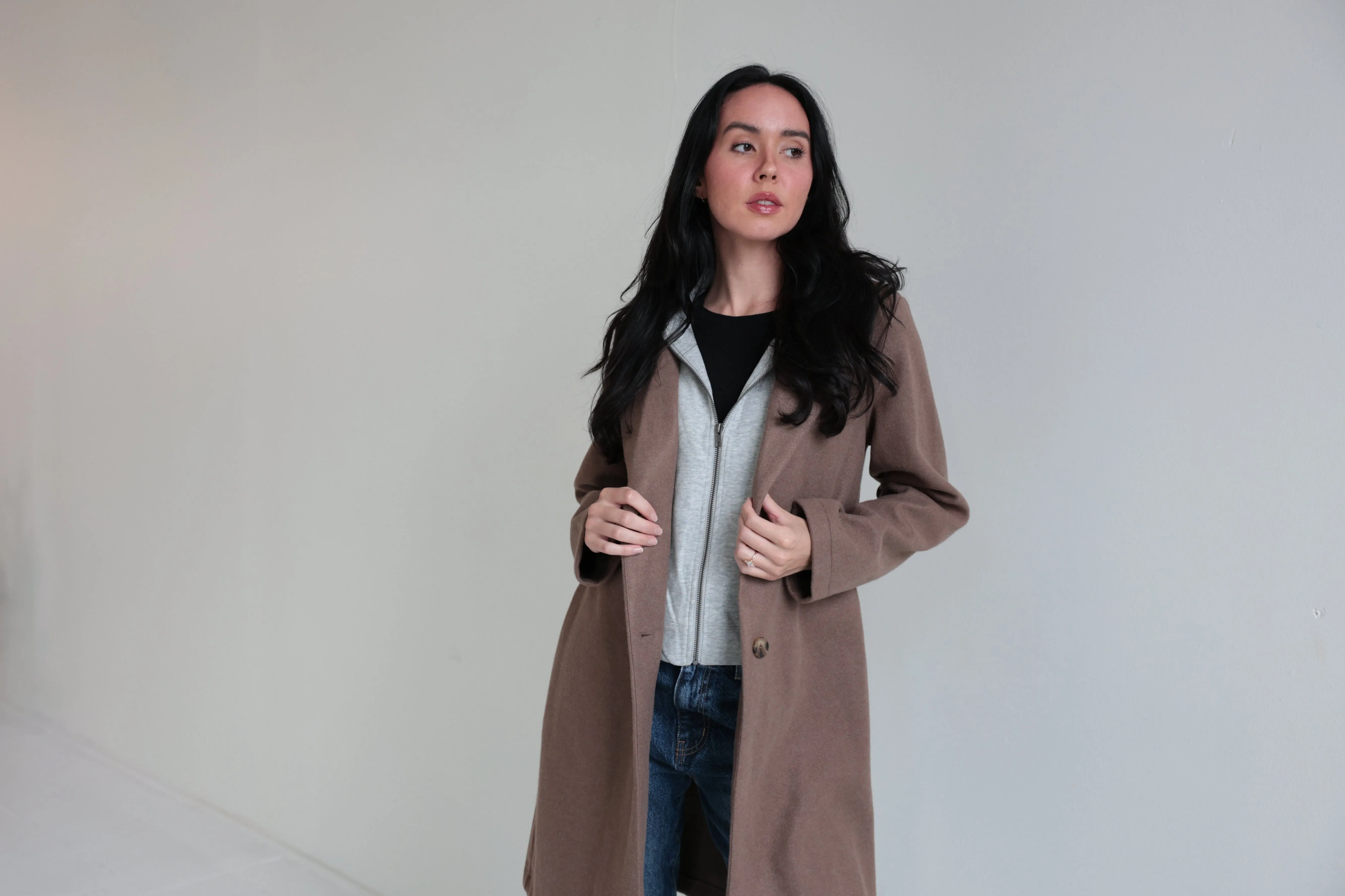 Two-in-One Layered Hoodie Coat