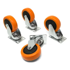 WEN CA3294W 4-Inch 285-Pound Capacity Single-Bearing Polyurethane Swivel Plate Caster (4-Pack)