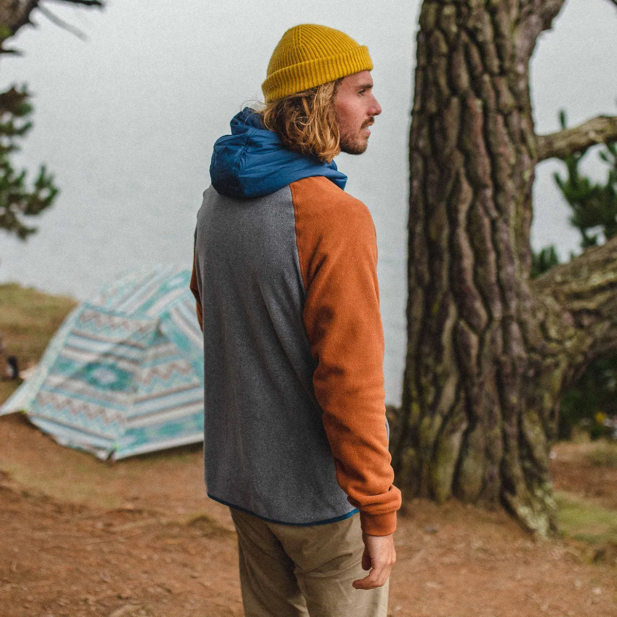 Woodland 1/2 Zip Recycled Polar Fleece - Grey Marl