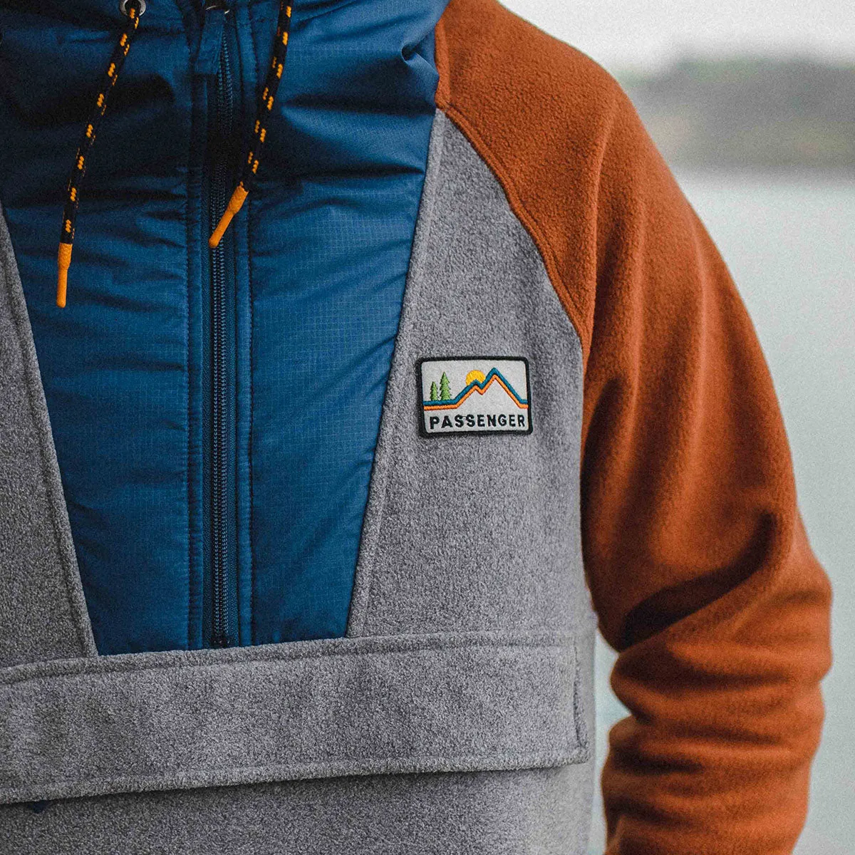 Woodland 1/2 Zip Recycled Polar Fleece - Grey Marl