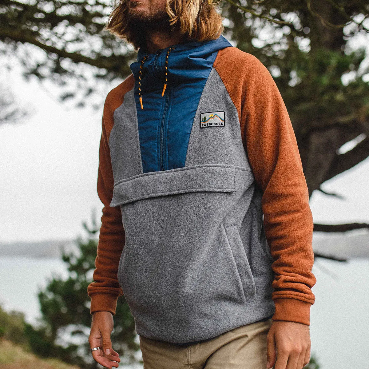 Woodland 1/2 Zip Recycled Polar Fleece - Grey Marl