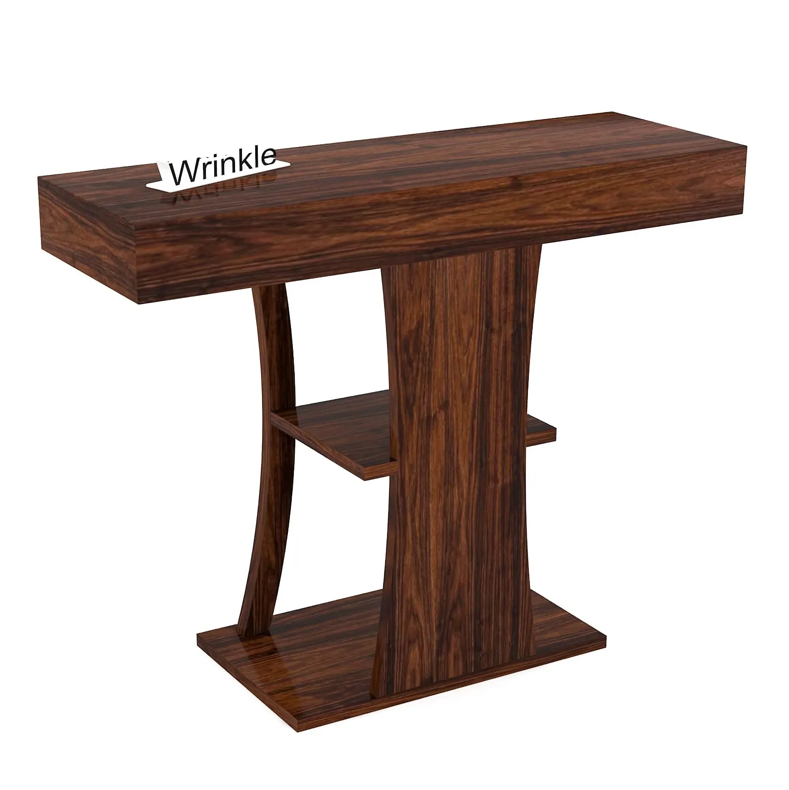 Wrinkle Sheesham Wood Console Tables with Shelf Storage for Living Room, Walnut Wooden Coffee Table with Storage