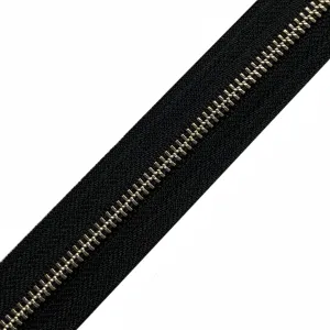 YKK #5 Nickle Zipper - Black (by the yard)