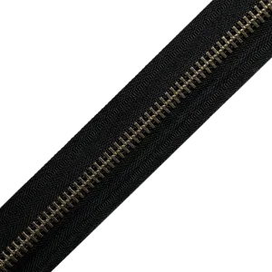 YKK Black #10 Metal Zippers - Antique Brass(by the yard)