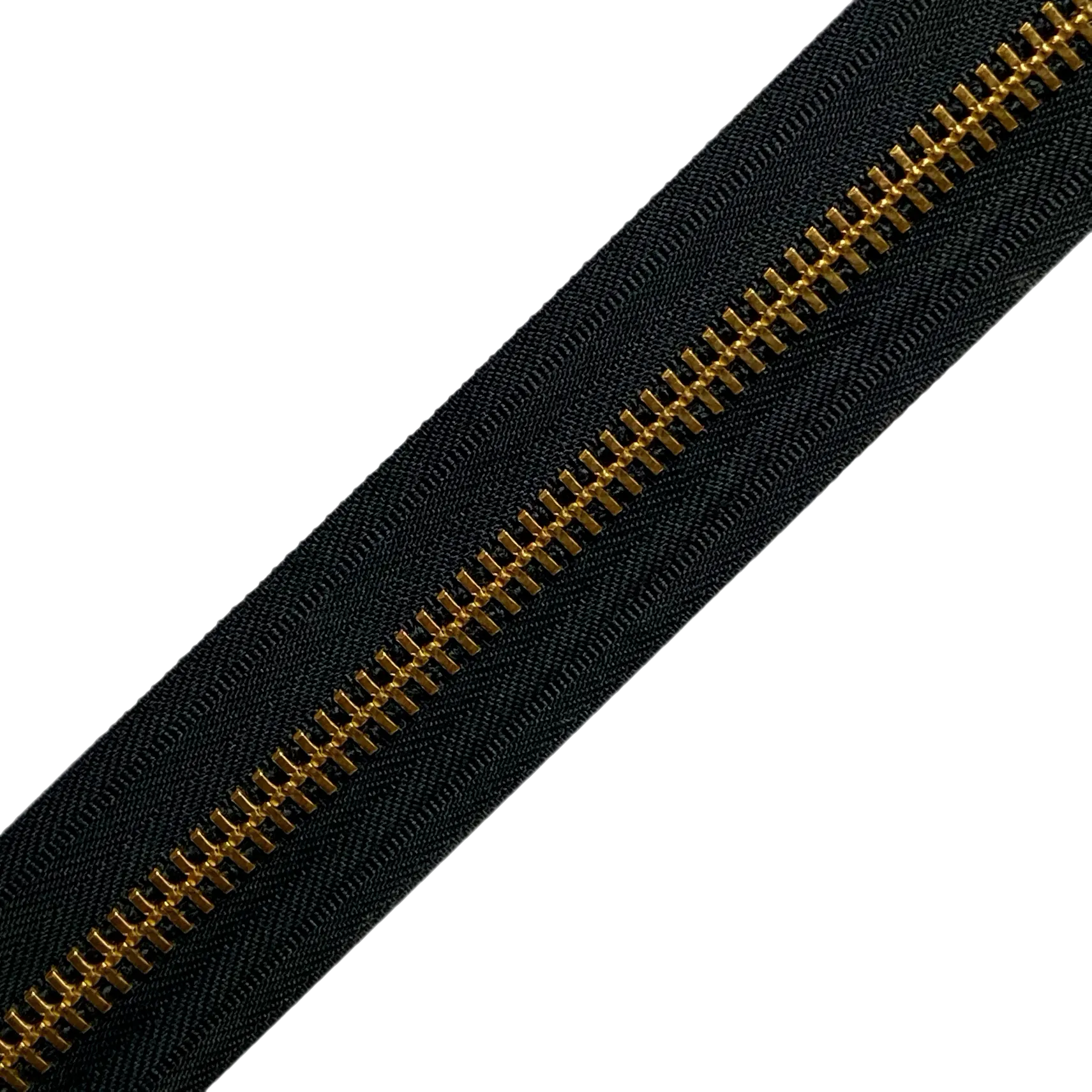YKK Black #10 Metal Zippers - Brass (by the yard)